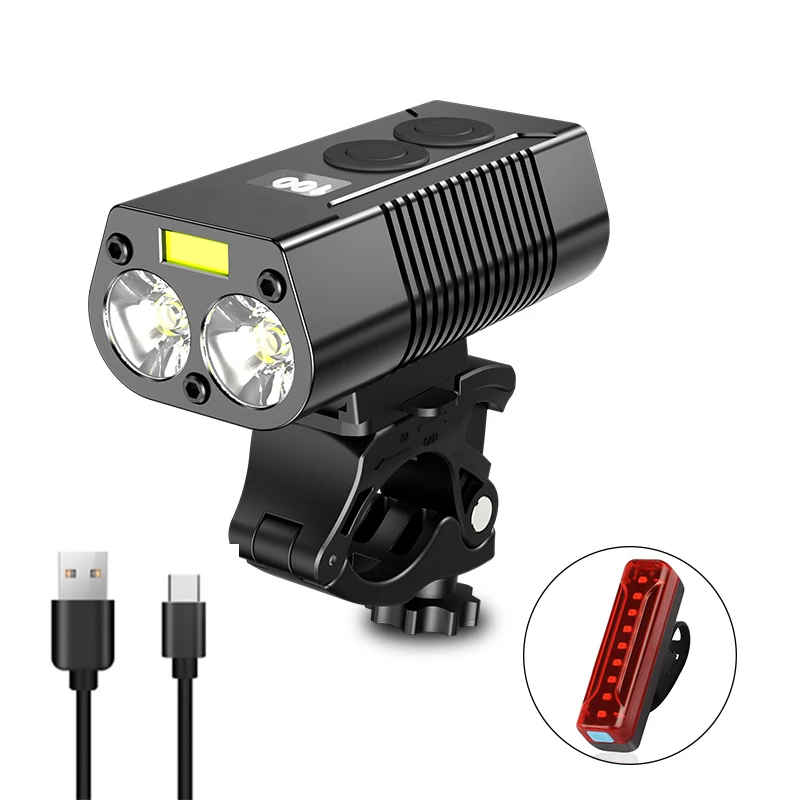 

Bike Light Set 1800mAh USB Rechargeable Bicycle Light with Power Bank Function & Intelligent LED Display Headlight Taillight