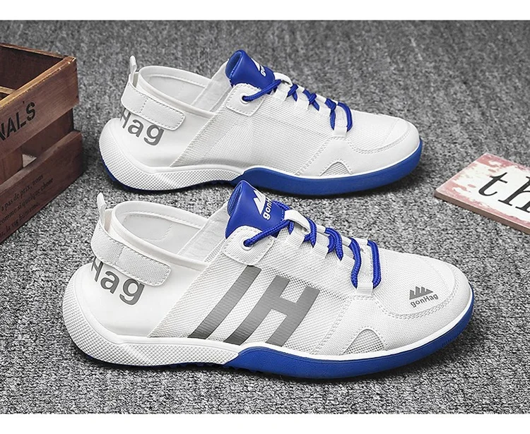 

2021 New Style Custom Breathable Mens Sneakers Sports Running Badminton Shoes, Blue-white, black white, orange white