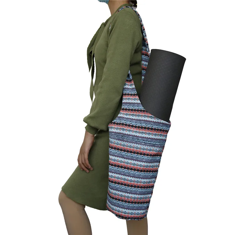 

Yoga Mat Bag Bulk Printed Canvas Shoulder Sling Womens Gym Tote Yoga Bag