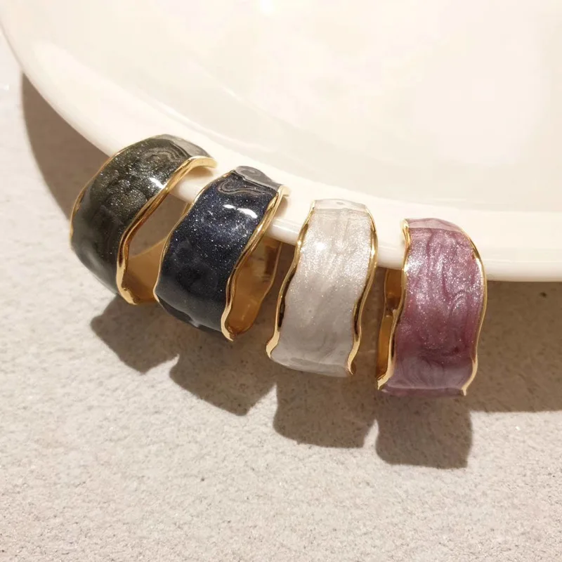 

Minority design sense temperament color open ring irregular ring for women