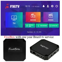 

Fivebox with Brazil TV for whole Brazilian Portuguese movies android 7.1 system box Latino tv box H.265 2000+ vod 1200+ TV