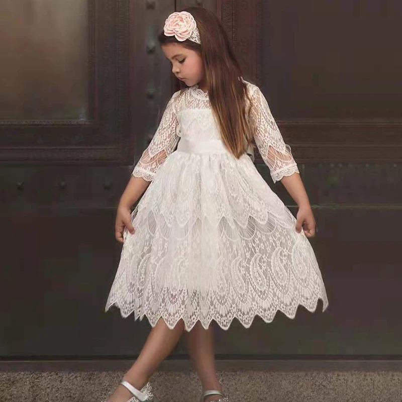 

Christmas Flower Lace Girl Dress Embroidery Kids Night Dresses for Girl Princess Autumn Party Children's Ball Gown Clothing Wear