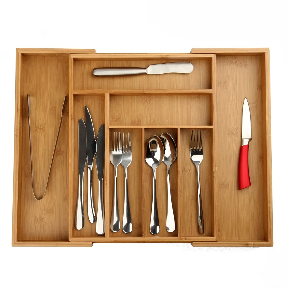 

kitchen adjustable expendable bamboo drawer organizer kitchen wooden bamboo drawer cutlery tray bamboo box