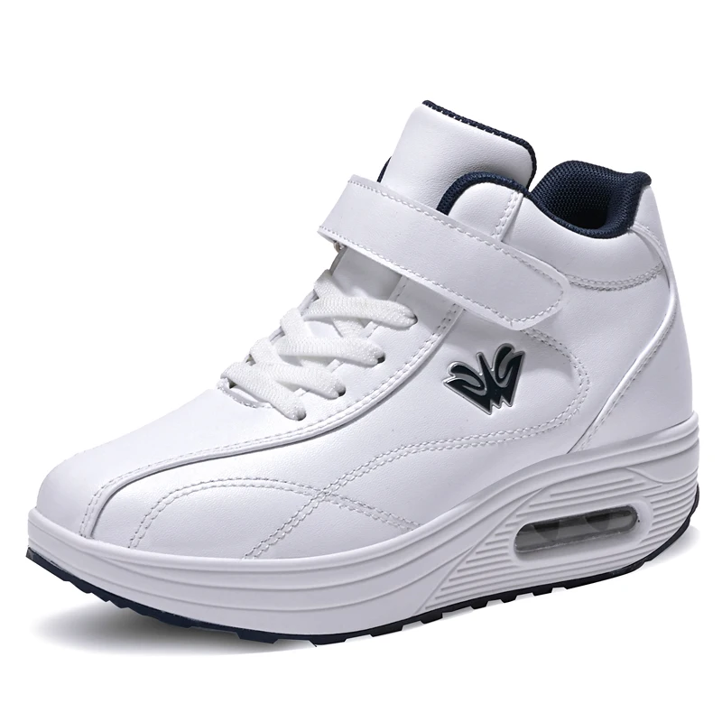 

RUIDENG Wholesale Zapatos-Casual PU Upper Thick Sole High Ankle Rocking Shoes Casual Leather Shoes Walking Style Shoes