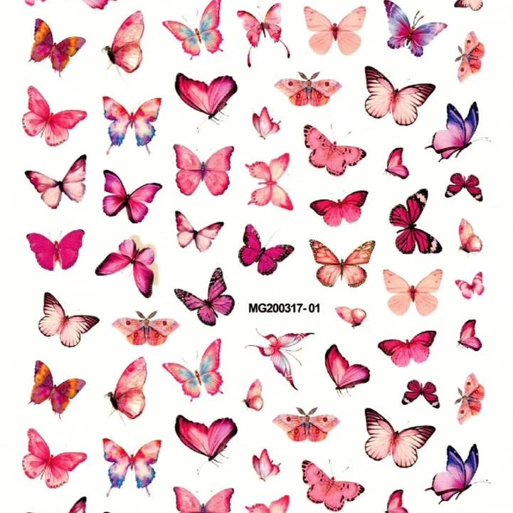 

20 designs Manicure Japanese Colorful Butterfly Adhesive Nail Art Sticker