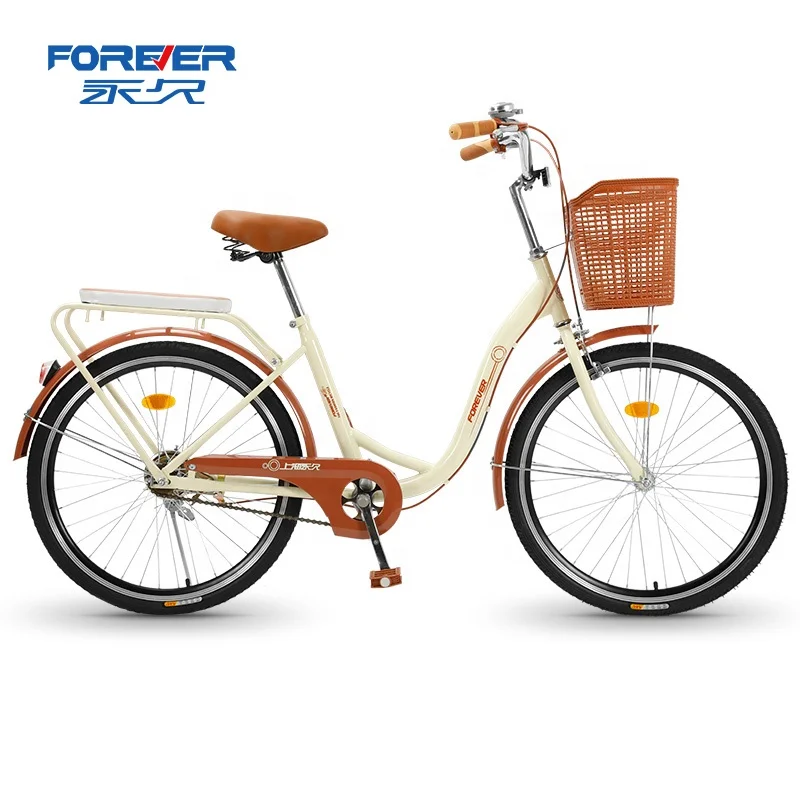 

FOREVER China cheap 24 inch Single Speed light bicycle with basket city bicycle for student or lady or girl