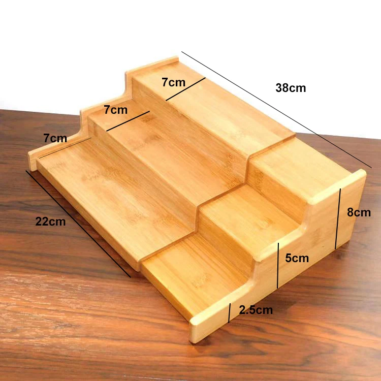 CHAPLIN Expandable 3 layer Bamboo retractable spice rack kitchen cabinet organizer