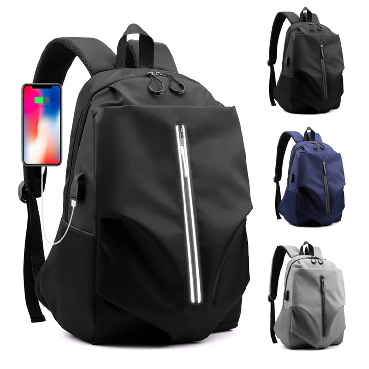 

men vintage outdoor waterproof travel student casual laptop smart backpack with usb charging