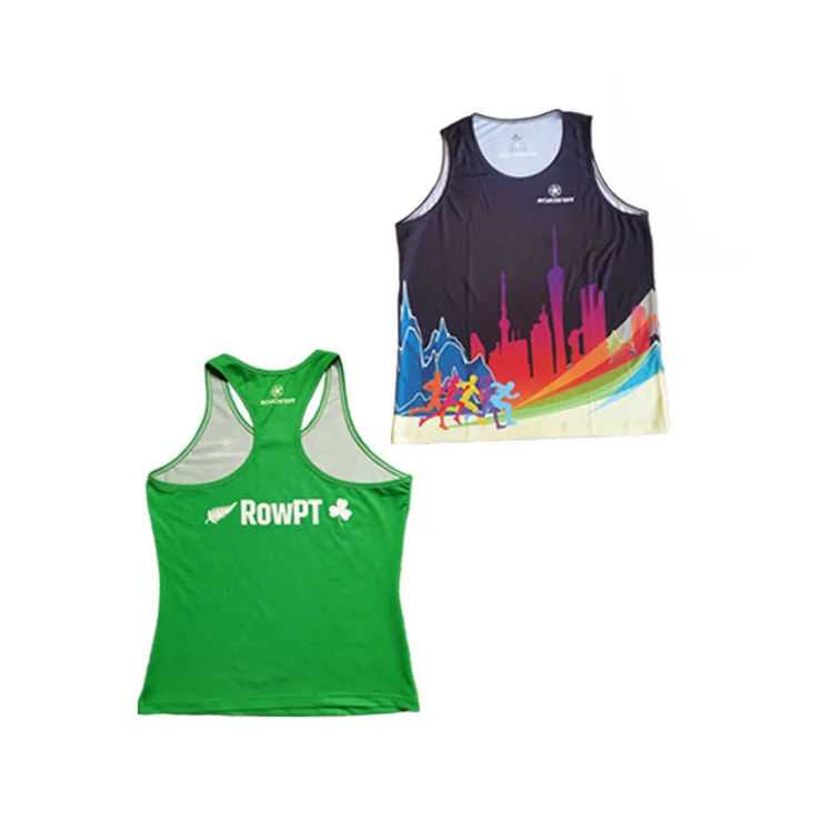 

Roadstar 100% polyester vest sublimation printed tank top quick dry men gym singlets women sweat jogging suits