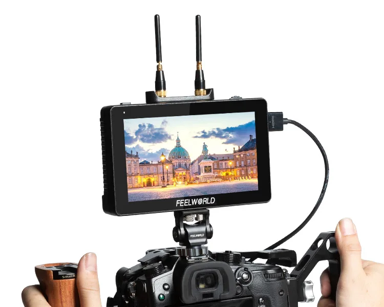 

FEELWORLD FT6 FR6 5.5 Inch Wireless Video Transmission System with The Transmitter and Receiver DSLR Camera Field Director