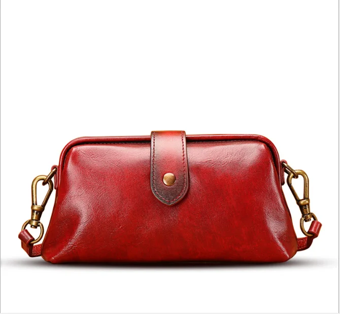 

New Genuine Leather Handbag With Handle Mobile Phone Bag Europe and America Shoulder Messenger Bag