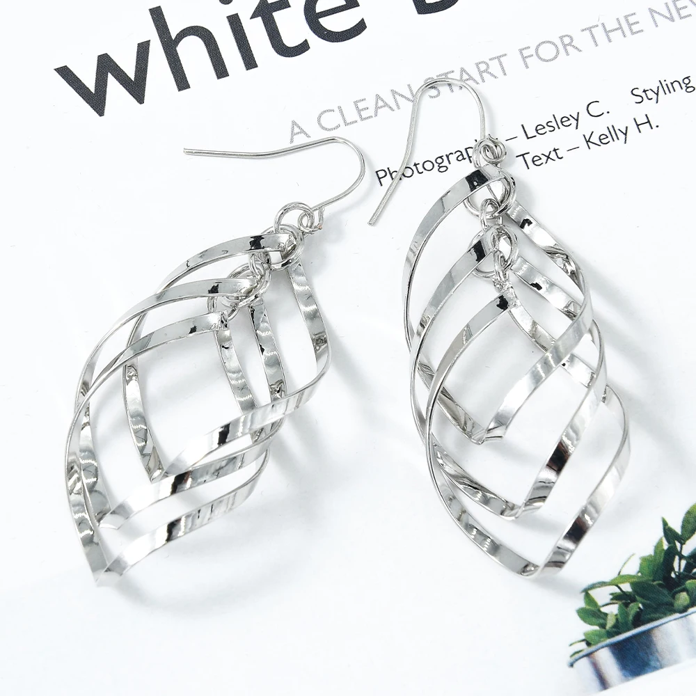 

Veijer Trendy jewelry Geometric unique earrings Women Silver Dangle Earrings