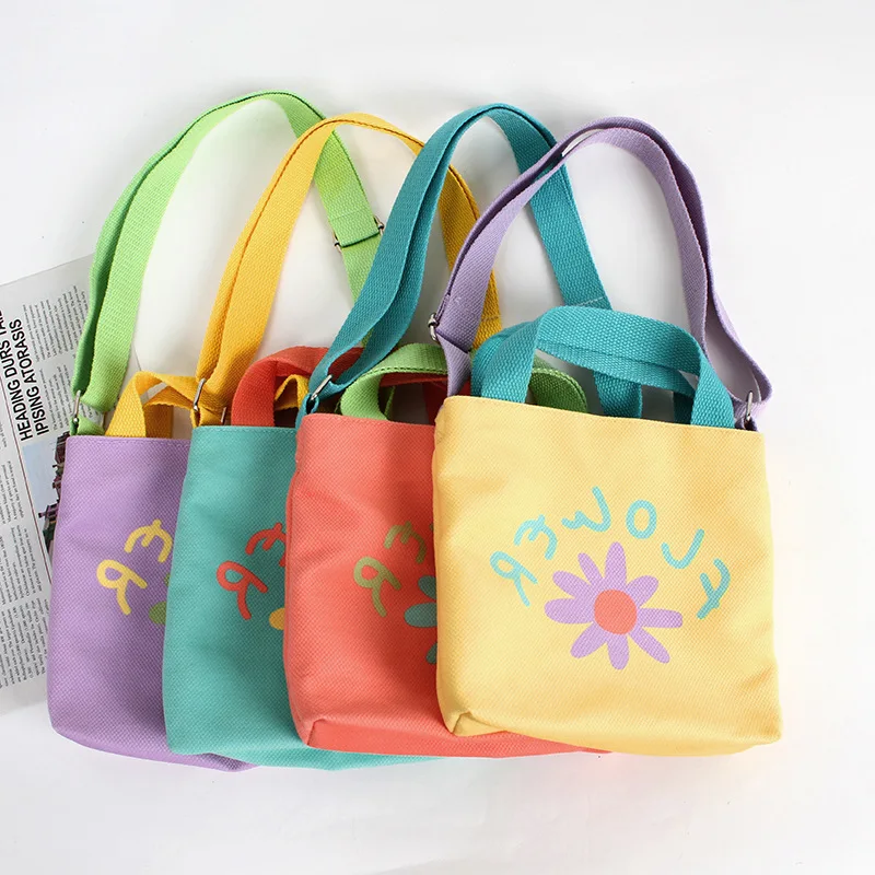

Children's bag 2022 new fashion flower print portable shoulder bag Korean casual cute girls messenger bag