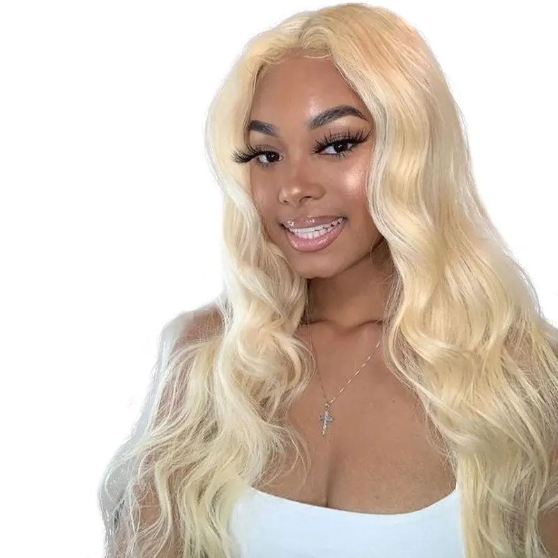 

613 HD Lace Front Wig for Black Women Brazilian Virgin Platinum Blonde Full Lace Front Wig Human Hair Body Wave