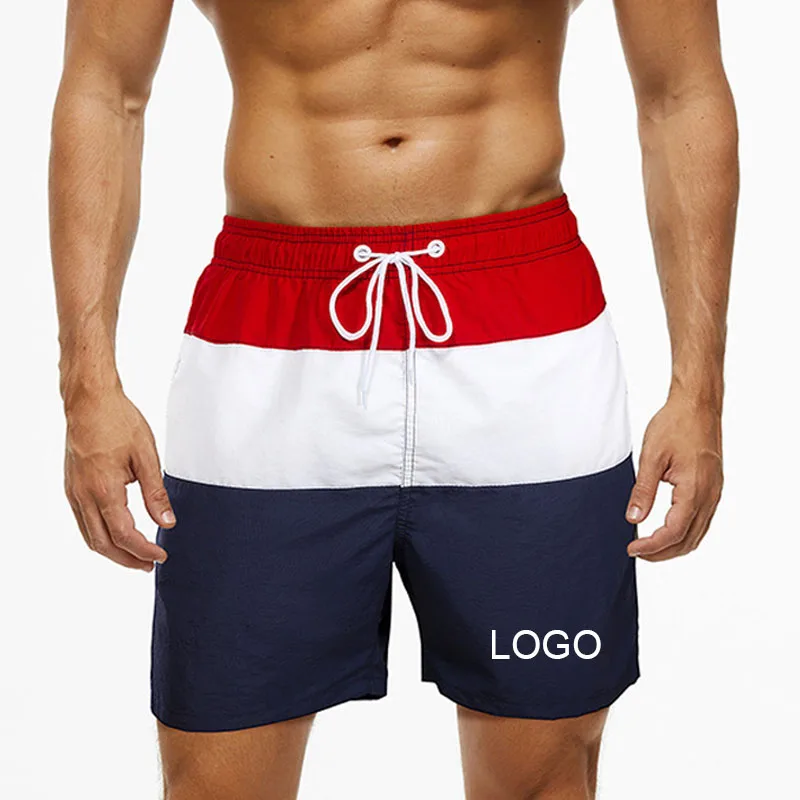 

Custom LOGO men swimwear shorts patchwork plus size designers bathing suits embroidery swimsuit manufacturers beach shorts