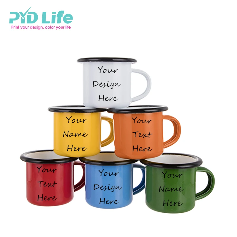 

PYDLife Small 3oz 5cm. Sublimation Mini Espresso Enamel Mug Coffee Mug With Logo, White/grenn/orange/red/blue