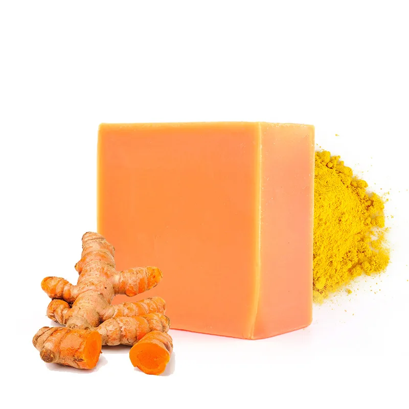 

In Stock Private Label Organic Natural Turmeric Soap Bar Oil Control Nourish Face Body Cleansing Handmade Turmeric Soap, Orange