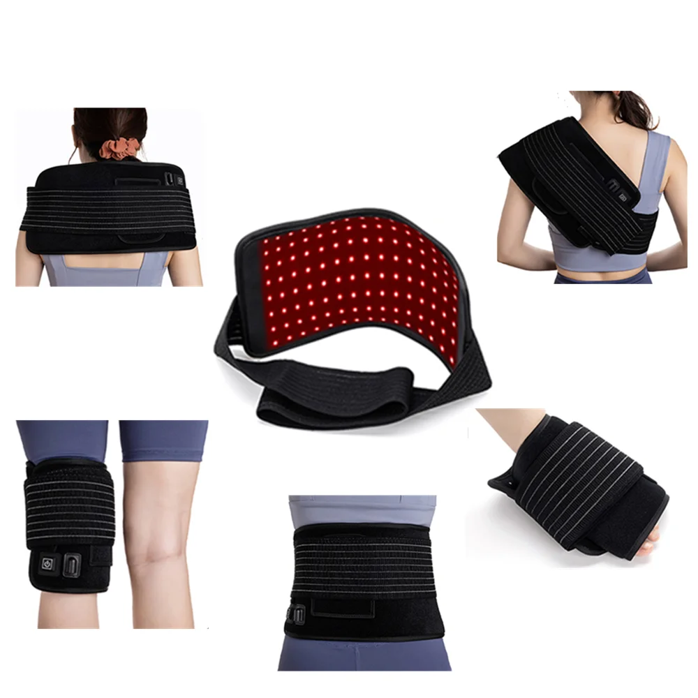 

Sunsred newest wearable smd led light therapy belt weight loss no flicker red light therapy wrap, Black
