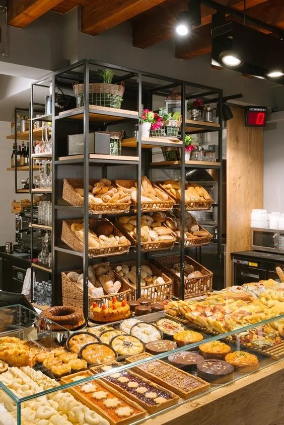 
Bakery shop used store furniture for cookies Interior Design Shop Equipment Working Table With Shelf Display Bakery Store 