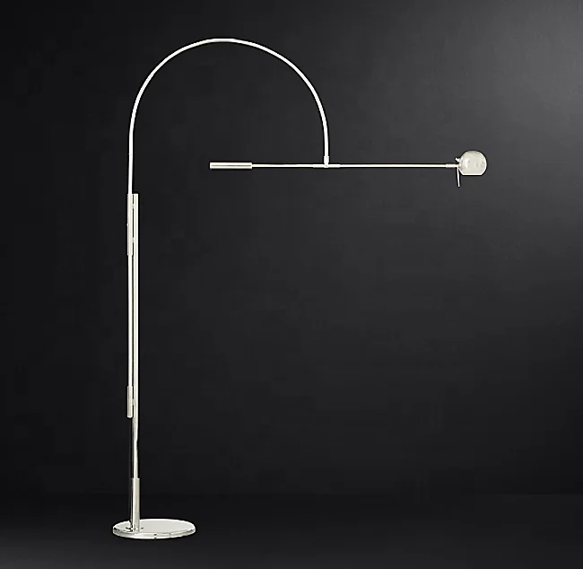 

Nordic Led Floor Chandelier Vintage Bedroom Living Room Study Room Decoration Floor Lamp Orbiter Grand Floor Lamp FL2855/L1, Polished nickel