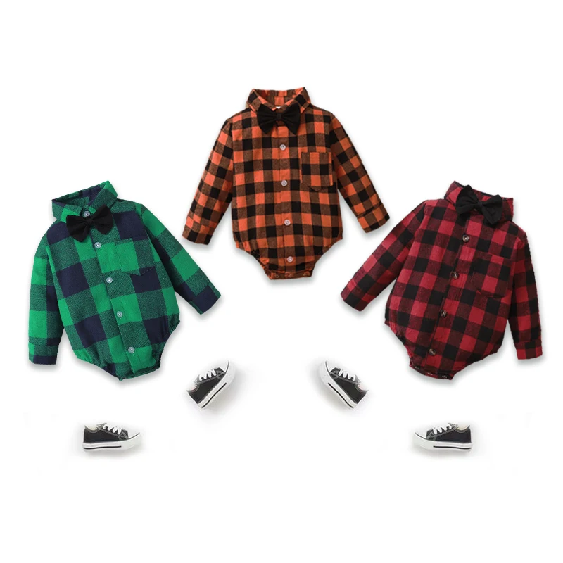 

2022 Long Sleeve Flannel Boutique plaid Shirt style Designer Clothing Fall Christmas Baby Clothes Baby Boy Clothes 6-12 Months, Printed,as sample