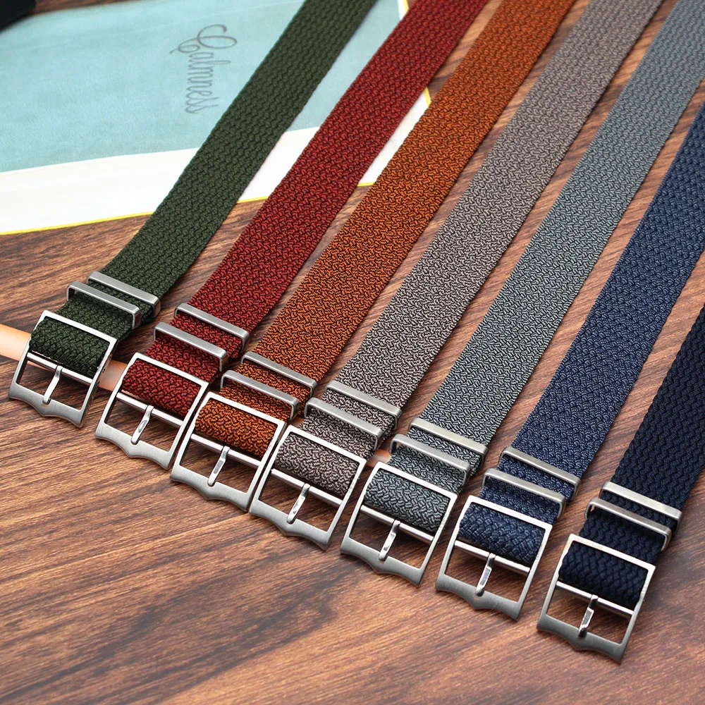 Premium Perlon Strap 316L Buckle 20 22 mm Watch+bands 2 Color Wrist Bracelet Watch Strap Vintage Sport Watch Bands Nylon