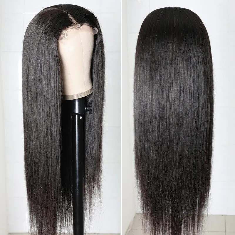 

Wholesale closure wigs for black women glueless wig pre plucked 100% virgin transparent lace front human hair wigs ready to ship, Natural color lace wig