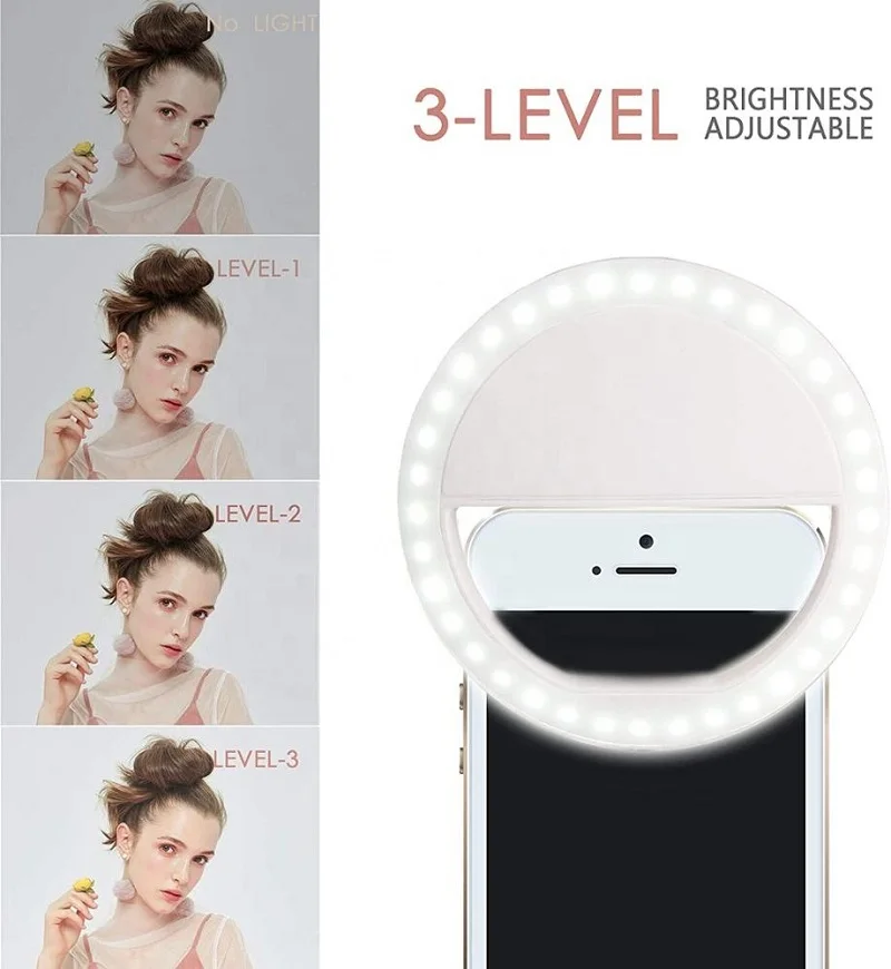 
Hot Sale Network Broadcast Handy Flash Dimmable Led Circle Selfie Beauty Mini Ring Fill Light Phone 