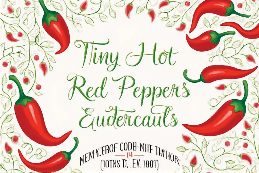 Tiny hot red peppers on a plate