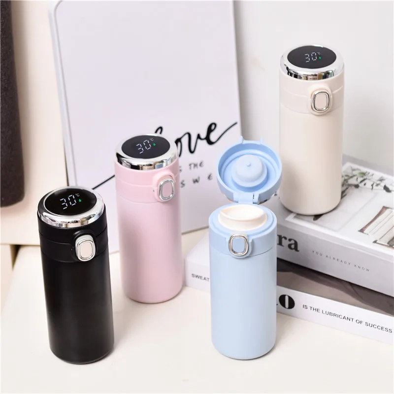 

304 stainless steel smart thermos cup with temperature display lid vacuum thermos flask bottle