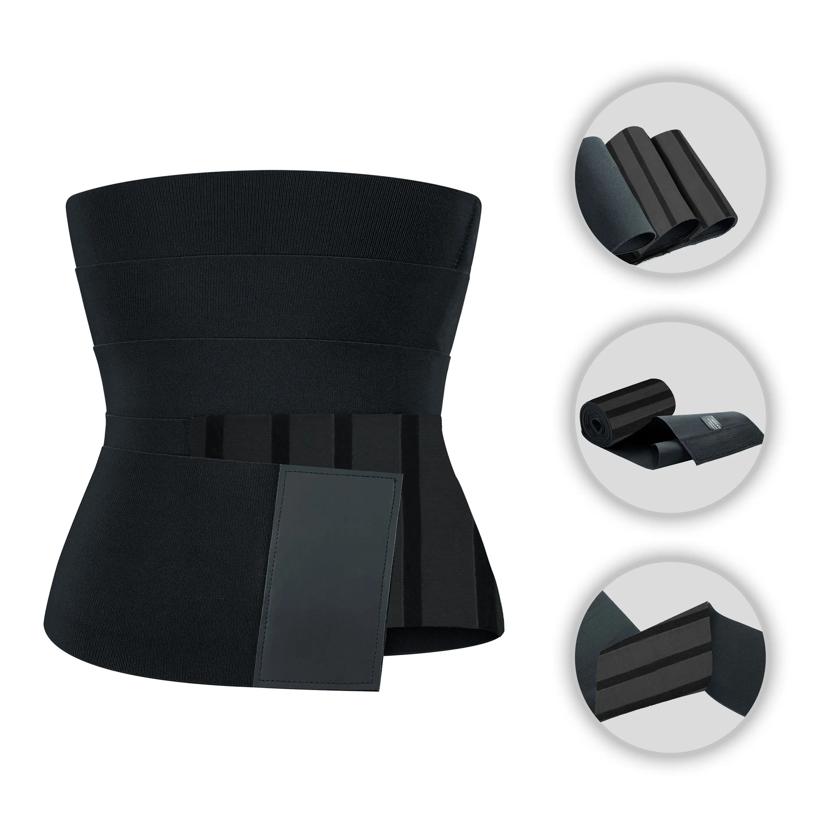 

2021new Women's adjustable long abdomen wrap waist belt waist trainer shaper, Black