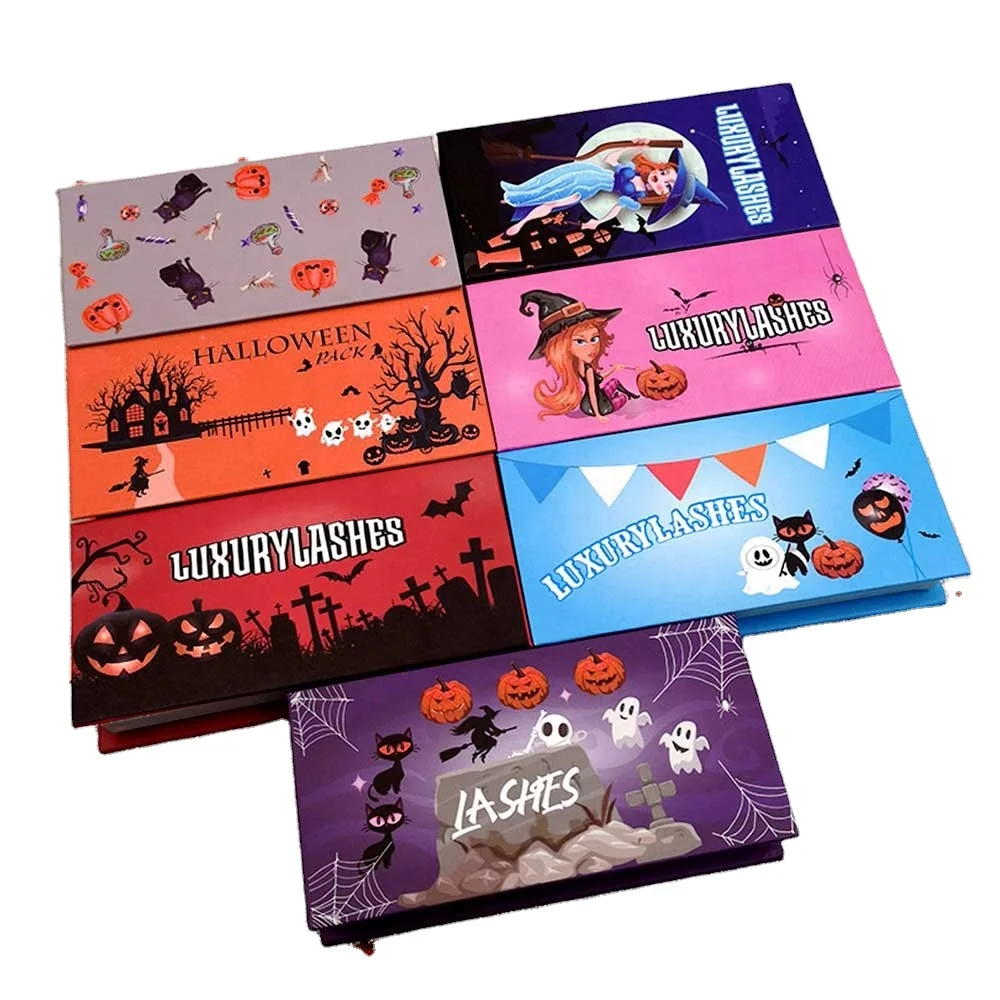

Lash Box Packaging 25mm Mink Eyelashes Halloween Lash Box Wholesale 5d Faux Mink Strip Lashes