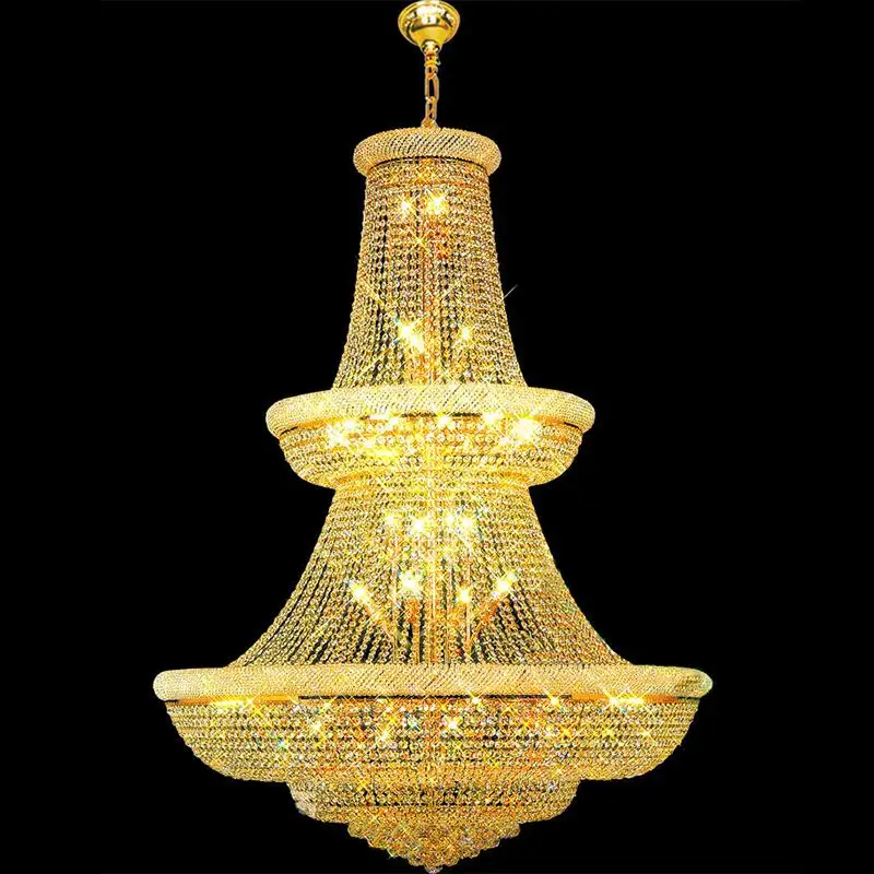 

2020 Luxury Large Living Room Golden Lobby Foyer Empire Chandelier 6091