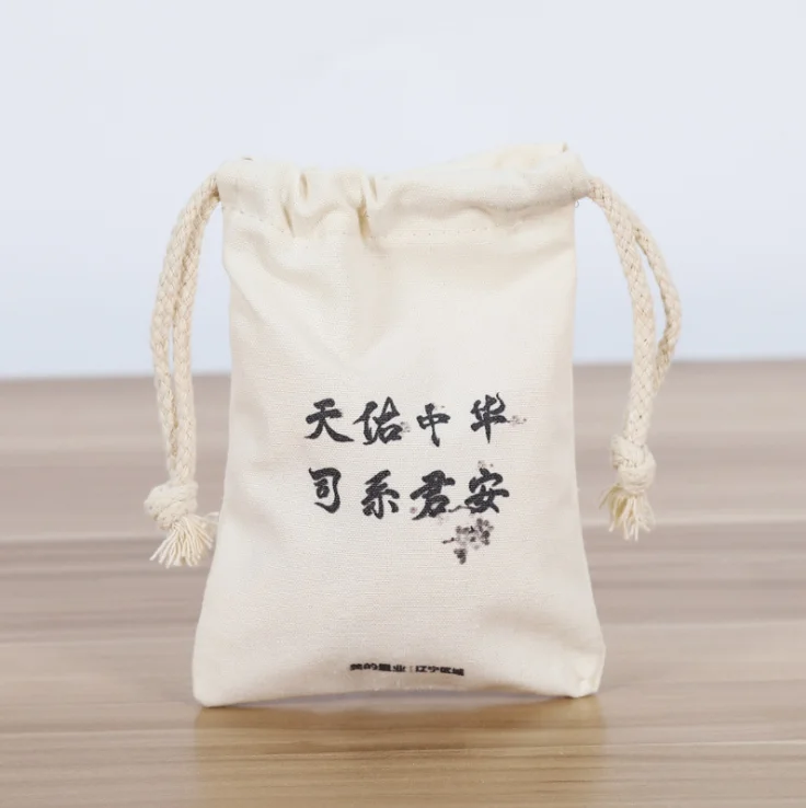 

Eco Friendly 100 Organic Cotton Drawstring Bag Customize Reusable Wholesale Promotional White Cotton Canvas Drawstring Bag, Customized colors