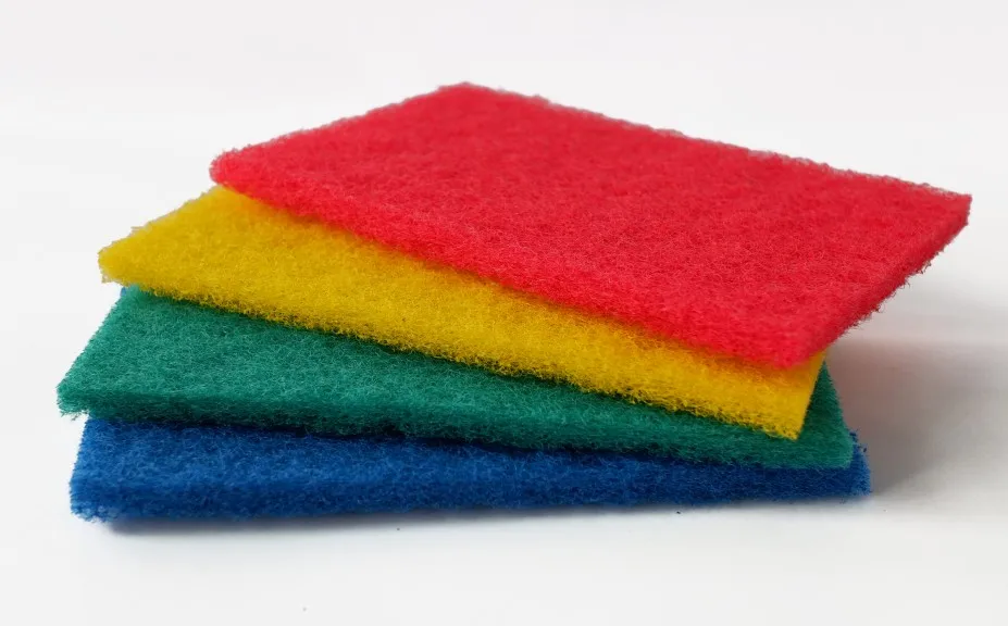Raw Material Abrasive Green Scourer Roll / Cleaning Nylon Scouring Pad