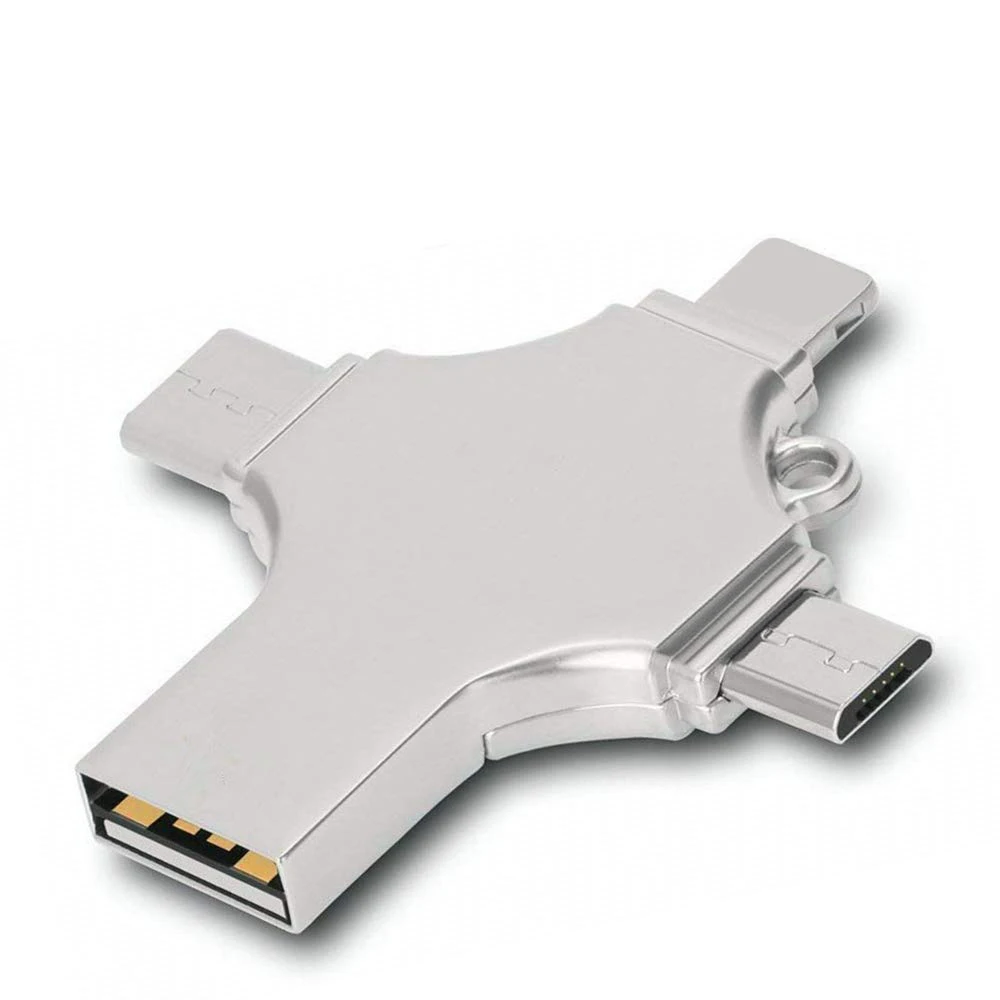 

China Metal 4 In 1 OTG Smart Usb Flash Memory Drive 64GB 128GB