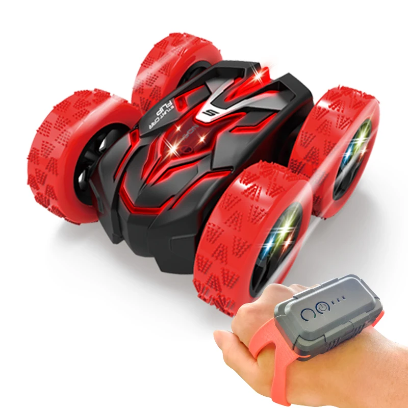 Kid remote control toys rotating car rolling rc car stunt car with hand gesture