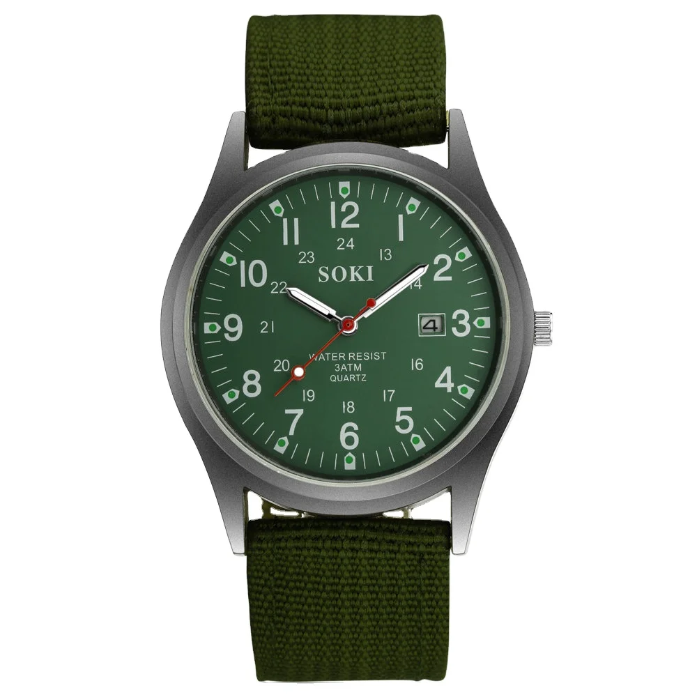 

SOKI Watch Men Wrist Watches Hot Casual Leather Military Analog Men's Quartz Watches Male Luxury Brand Clock Relogio Masculino, 4-colors