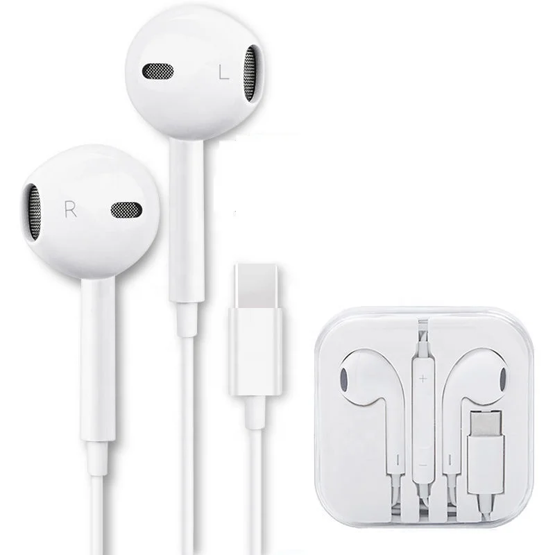 

hot sell HIFI wired earphone type-c jack earbuds handfree headset with mic