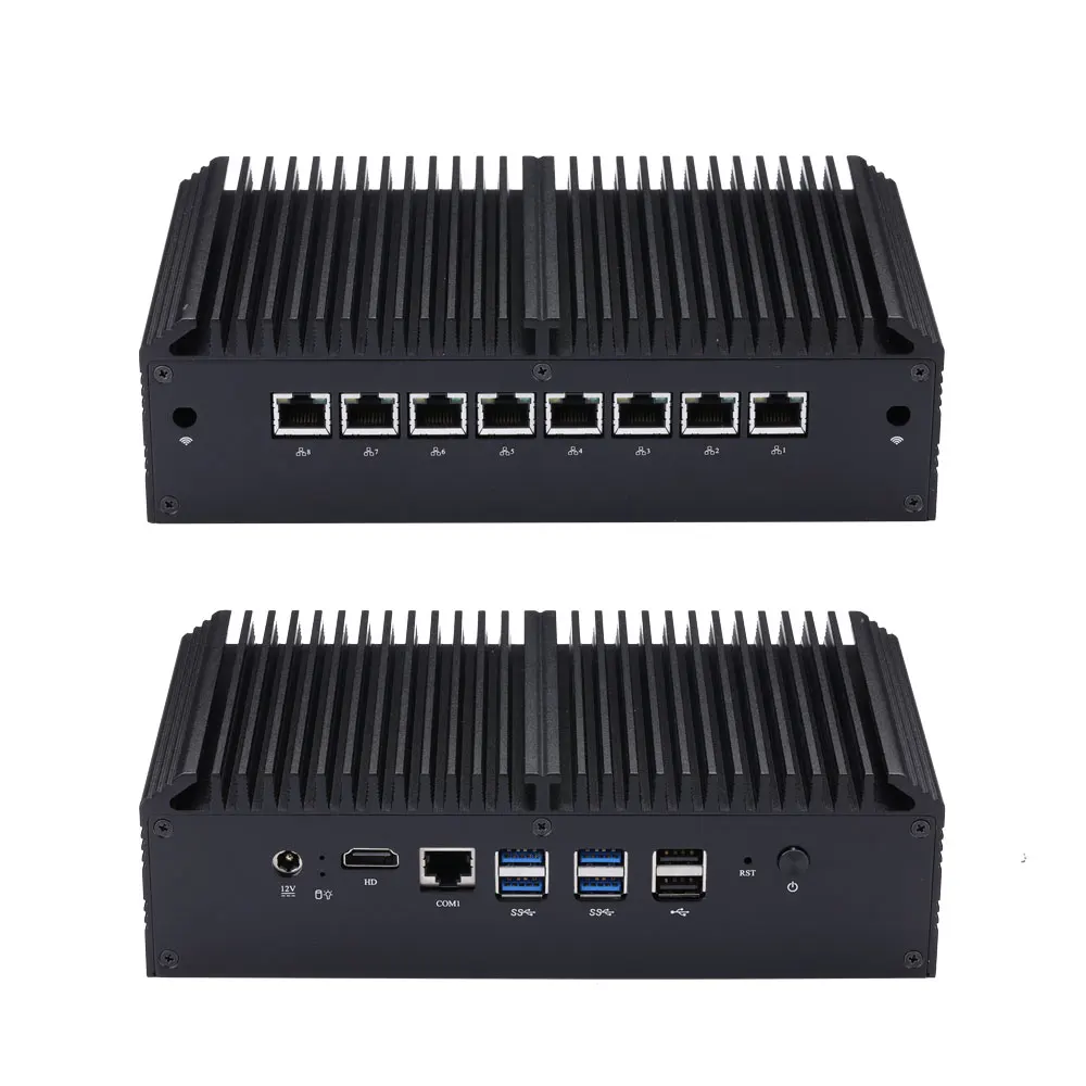 

Qotom Q878GE-S10 Core i7 8550U Barebone Mini PC with 8 Gigabit NIC AES-NI Fanless Computer