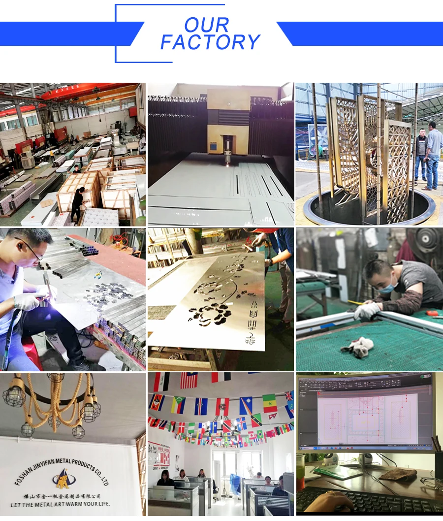 Zz001 Hot Sale Golden Restaurant Movable Partition Wall Hotel Steel