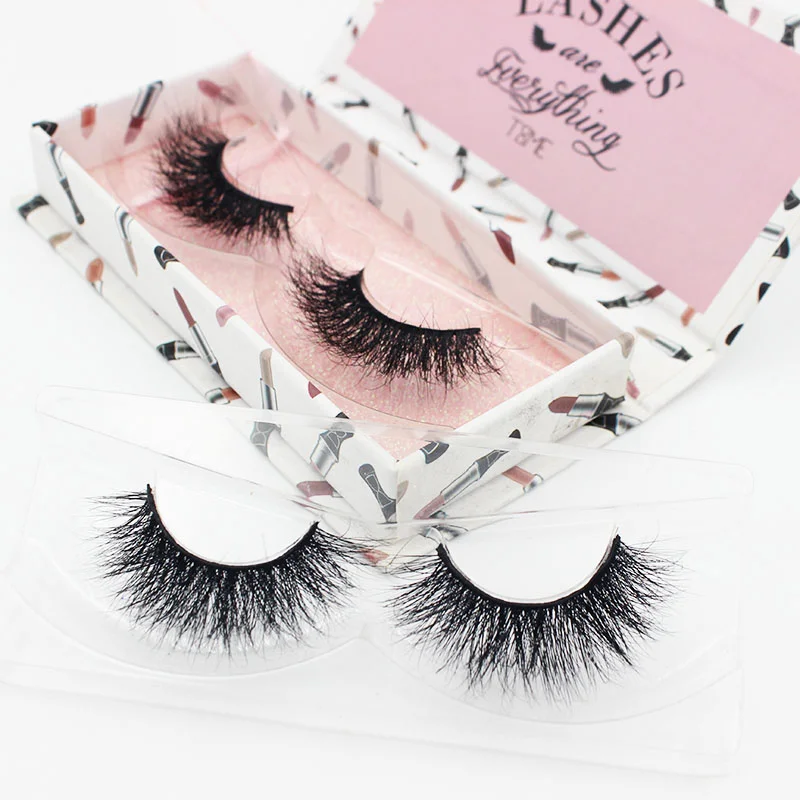 

Handmade 5d mink hair lashes Premade fluffy cruelty free mink eyelashes dropshipping free packaging lash box