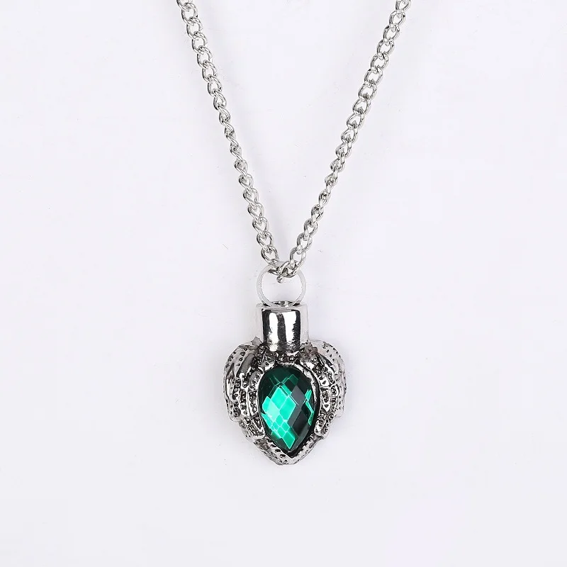 

Urns For Ashes Necklaces Animal Pet Remains Memorial Love Pendant Can Open Crystal Casket Necklace, Silver