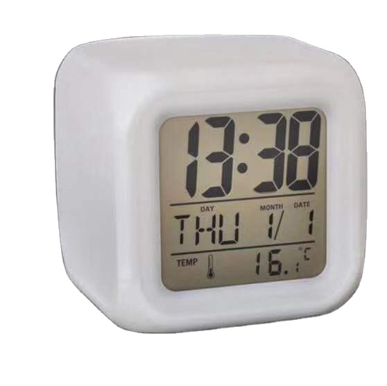 

Wholesale square color change desk creative night light alarm clock for kids