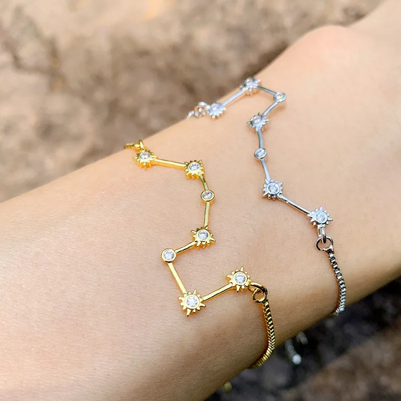 

Cross-border new products accessory bracelet occident Diamond Pole Star Couple Bracelet, Gold,silver