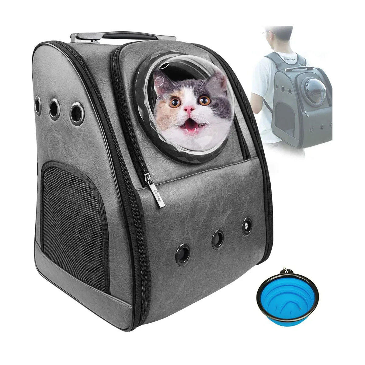 

Advocator Rucksack Medium Small Cat Dogs Car Capsule Foldable Pu for Large Cats 24 Lbs Pet Cages, Carriers & Houses backpack, Customized color