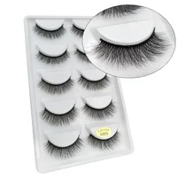 

Wholesale Hot H G series wispies fluffy 3d silk lashes 5 pairs false eyelashes faux mink eyelashes with eye lashes bulk