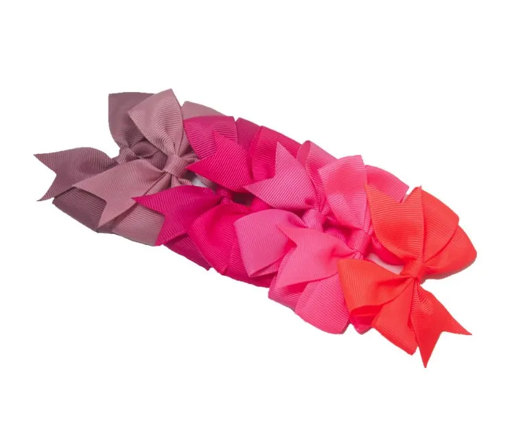 Solid color ribbon fishtail bowknot stock hair bow satin custom logo ribbon bowknot design