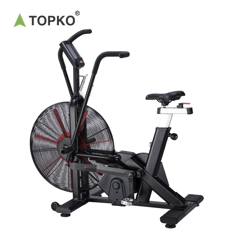 

TOPKO Commercial Cardio Gym Fitness Equipment Fan Bike Wind Air Resistance Spinning Indoor Exercise Fit Bike With Screen, Black