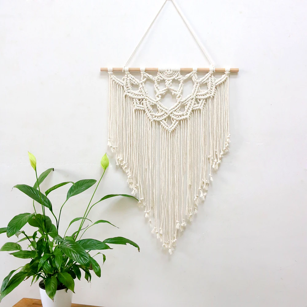 

New handmade cotton rope woven tapestry flower decoration bedroom wall hanging home Decor tapestry